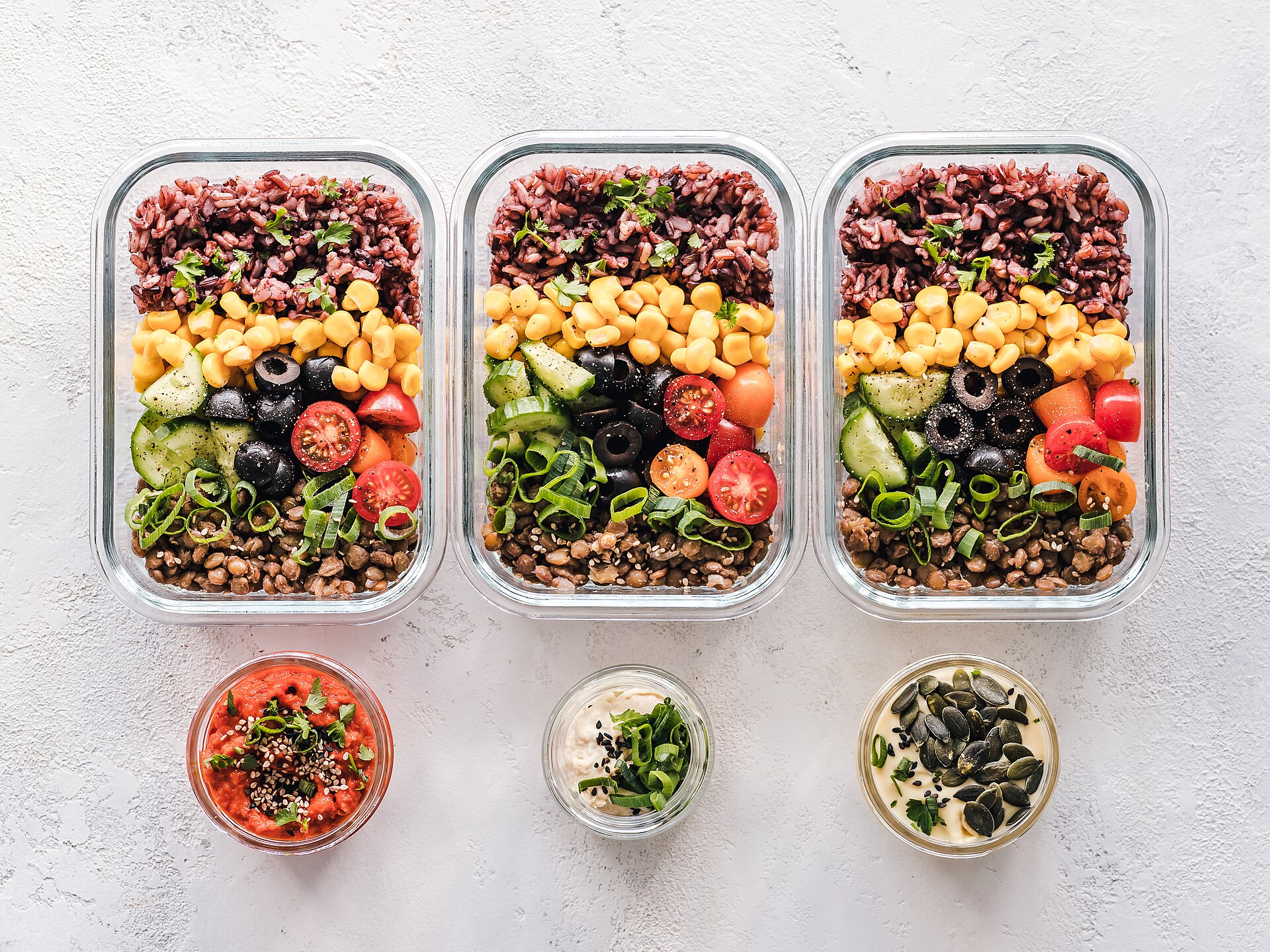 A week of meals, prepared ahead