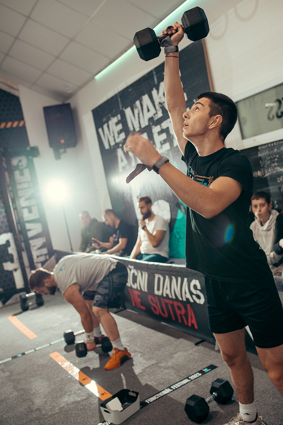 A small group training together